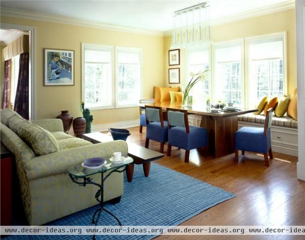 Relaxing Transitional Family Room by Diane Paparo