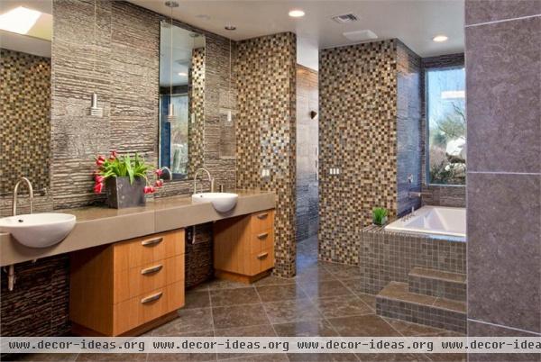 Open Contemporary Bathroom by Lori Carroll