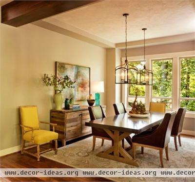 Open Transitional Dining Room by Garrison Hullinger