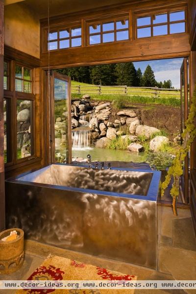 Relaxing Transitional Bathroom by Jerry Locati