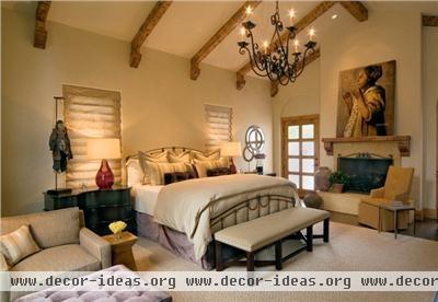 Romantic Transitional Bedroom by Jamie Beckwith