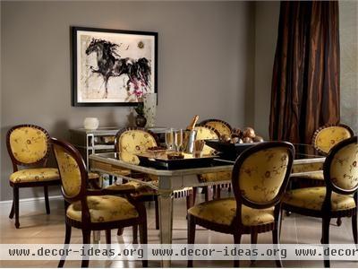 Dramatic Traditional Dining Room by Joseph Pubillones