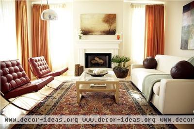 Light Contemporary Living Room by Lori Dennis