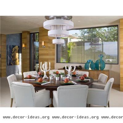 Light Contemporary Dining Room by Lori Dennis