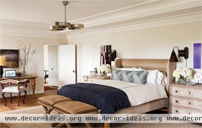 Relaxing Transitional Bedroom by Trip Haenisch