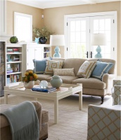 Sunny Transitional Living Room by Lauren Muse