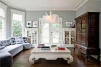 Light Transitional Family Room by Jessica Helgerson