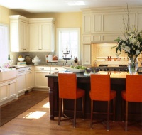 Open Transitional Kitchen by Diane Paparo