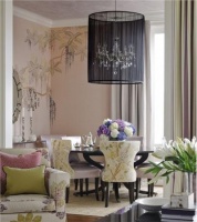 Dramatic Transitional Dining Room by Kendall Wilkinson