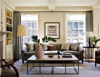 Sunny Transitional Living Room by Glenn Gissler