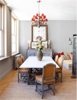 Light Transitional Dining Room by Deborah French