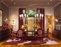 Dramatic Transitional Dining Room by Deborah Wecselman