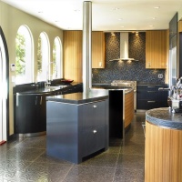 Dark Transitional Kitchen by Ines Hanl