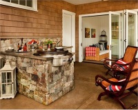 Relaxing Transitional Outdoor Kitchen by Garrison Hullinger