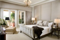 Elegant Transitional Bedroom by Leslie Thompson, ASID