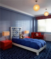 Cozy Contemporary Kid's Room by Evelyn Benatar