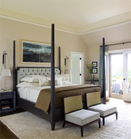 Relaxing Transitional Bedroom by Gideon Mendelson