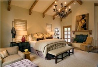 Romantic Transitional Bedroom by Jamie Beckwith