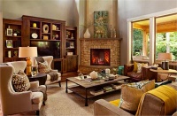 Homey Transitional Living Room by Garrison Hullinger