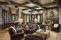 Homey Transitional Game Room by Jerry Locati