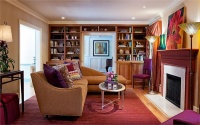 Cozy Transitional Family Room by Barbara Feinstein