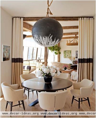 Airy Transitional Dining Room by Trip Haenisch