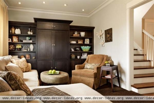 Cozy Transitional Family Room by Garrison Hullinger