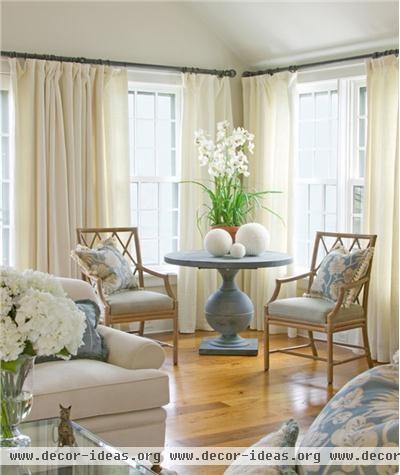 Airy Transitional Living Room by Kathleen Hay