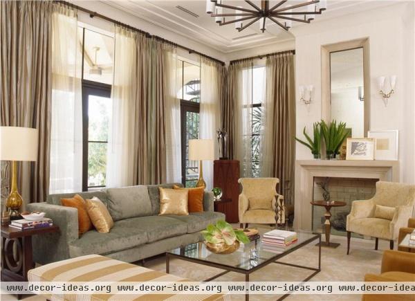 Sumptuous Transitional Living Room by Deborah Wecselman