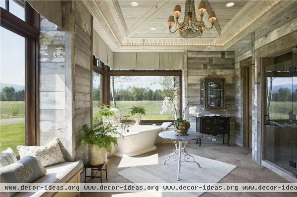 Romantic Transitional Bathroom by Jerry Locati