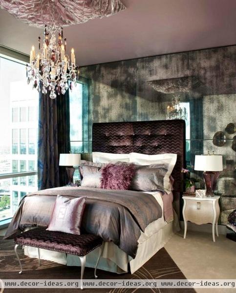 Dramatic Transitional Bedroom by Rhonda Vandiver-White