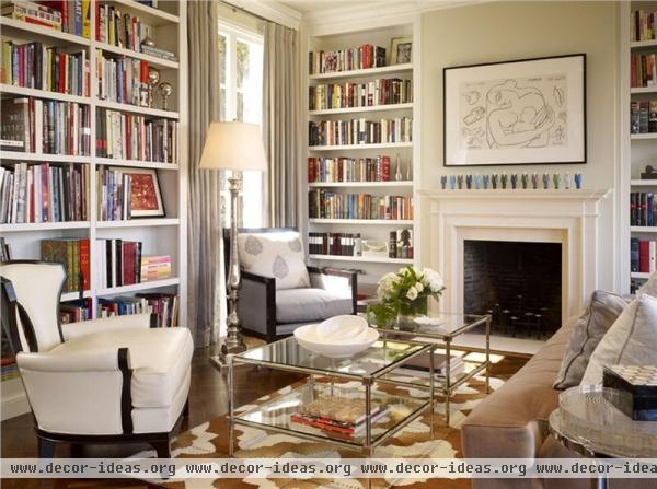 Cozy Transitional Library by Tineke Triggs