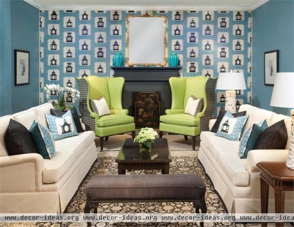 Dramatic Transitional Living Room by Eileen  Boyd