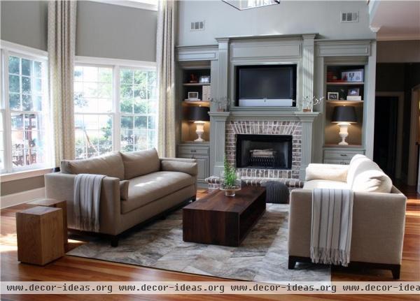 Open Transitional Living Room by Joel Snayd