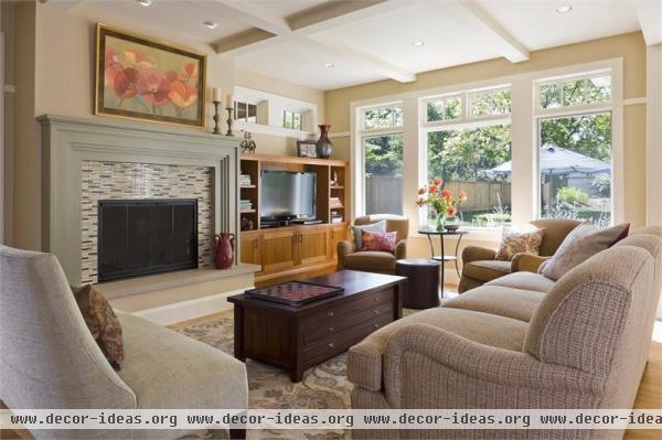 Open Transitional Living Room by Lisa Peck