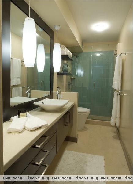 Private Contemporary Bathroom by Tiare Cowan, Allied ASID