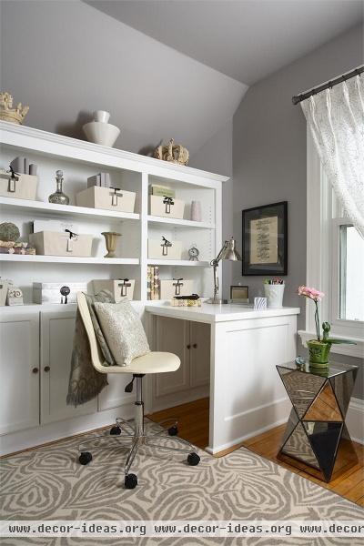 Classic Transitional Home Office by Lisa Peck