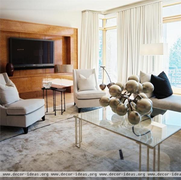 Elegant Contemporary Family Room by Jamie Herzlinger