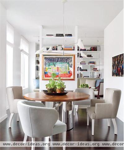 Light Contemporary Dining Room by Vicente Wolf Associates