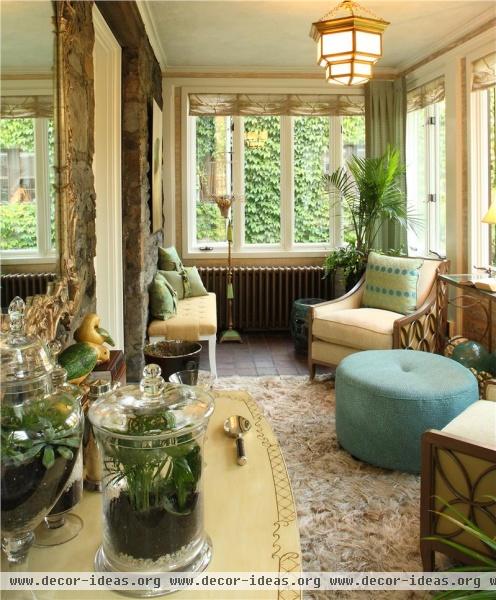 Sunny Transitional Living Room by Karen Gallagher