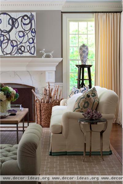 Homey Transitional Living Room by Lauren Muse