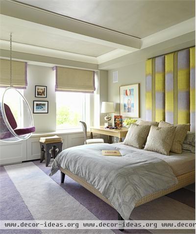 Light Contemporary Bedroom by Jed Johnson Associates