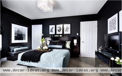 Dark Contemporary Bedroom by Jane Lockhart