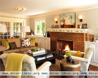 Cozy Transitional Living Room by Garrison Hullinger