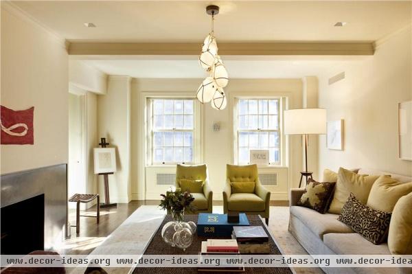 Sunny Transitional Living Room by David Howell