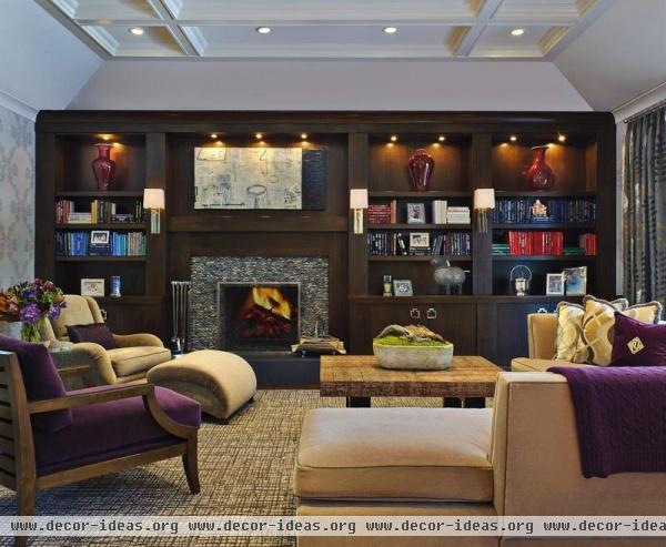 Classic Contemporary Family Room by Evelyn Benatar