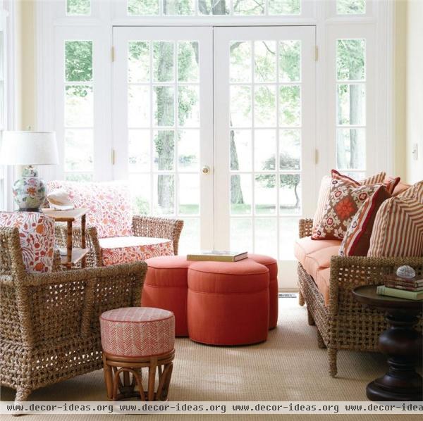 Sunny Transitional Family Room by Lauren Muse