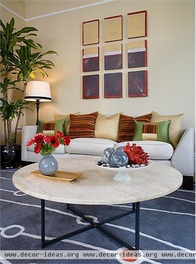 Homey Transitional Living Room by Kimball Starr