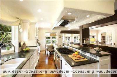 Open Transitional Kitchen by Sarah Barnard