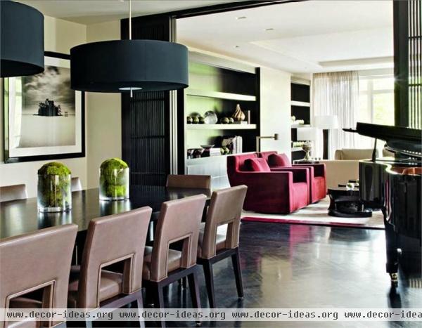 Open Transitional Dining Room by Kelly Hoppen